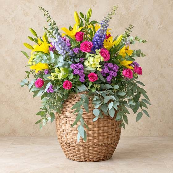 Florero de mimbre
