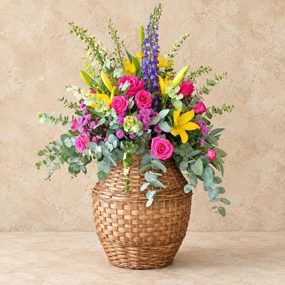 Florero de mimbre