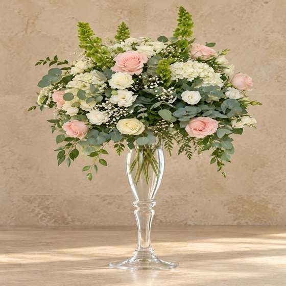 Florero de cristal alto