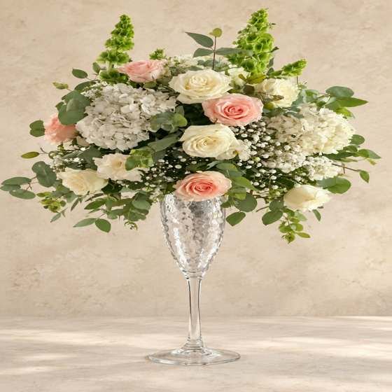 Florero de cristal alto