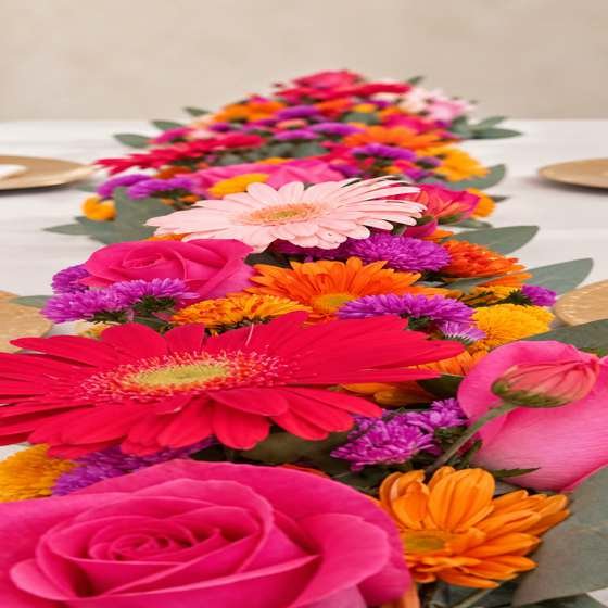 Camino de mesa de gerberas