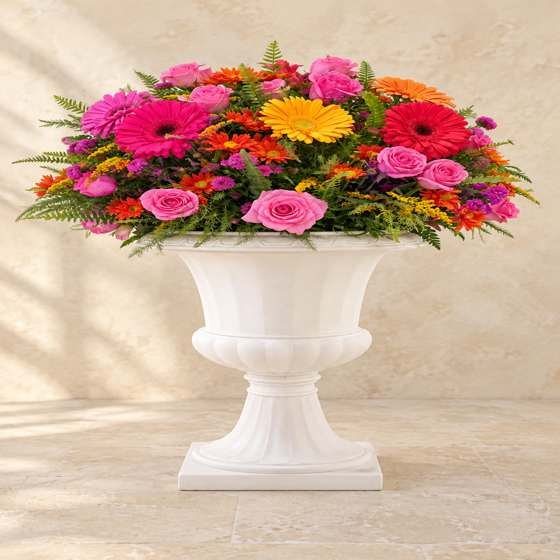 Urna con flores